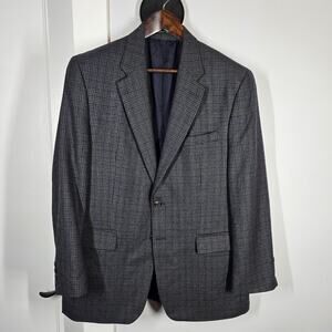 Vintage 90s Marshall Fields 100% Lambs Wool Sport Coat Gun Club Check 43R